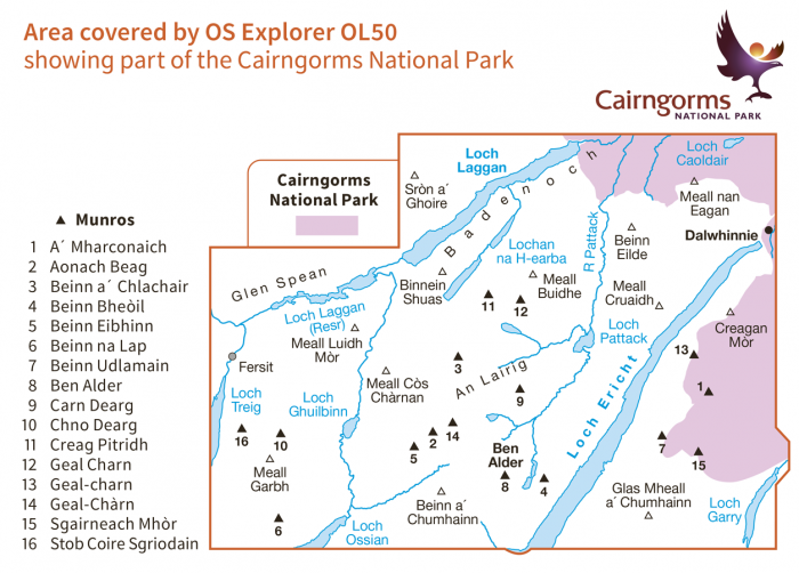 OS Explorer Map OL50 - Ben Alder Loch Ericht and Loch Laggan-2